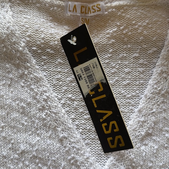 NWT LA Class White Wrap Slubbed Knit Dress Swimsuit Coverup Sz S/M - Picture 7 of 10